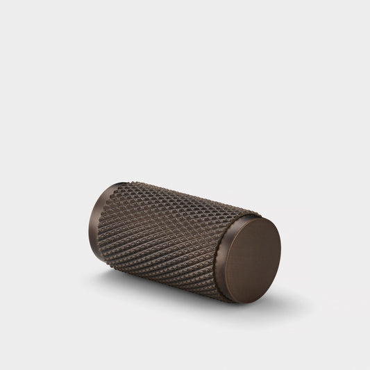 Brass Knurled Cylinder Pulls in Bronze