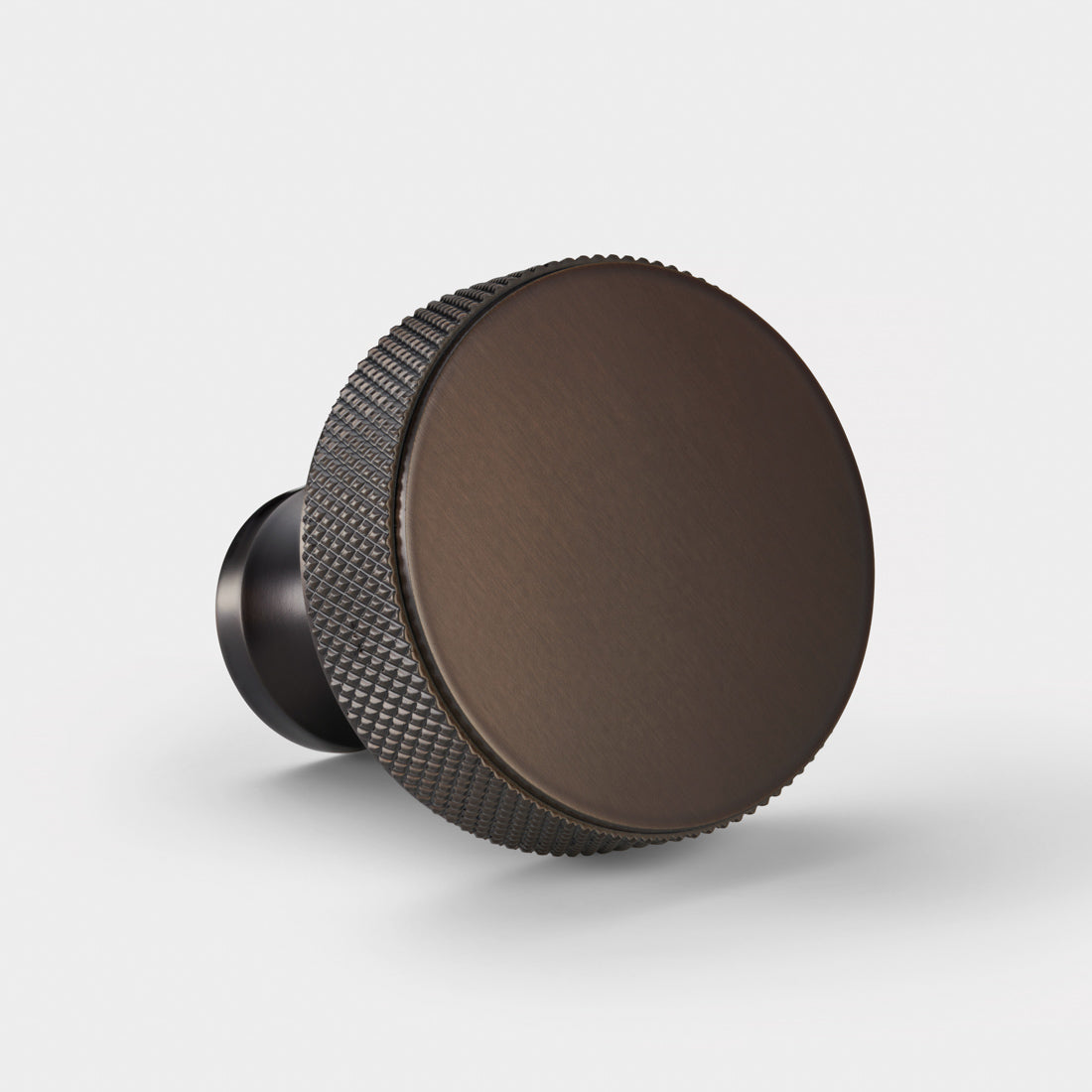 Brass Knurled Round Door Knobs in Bronze