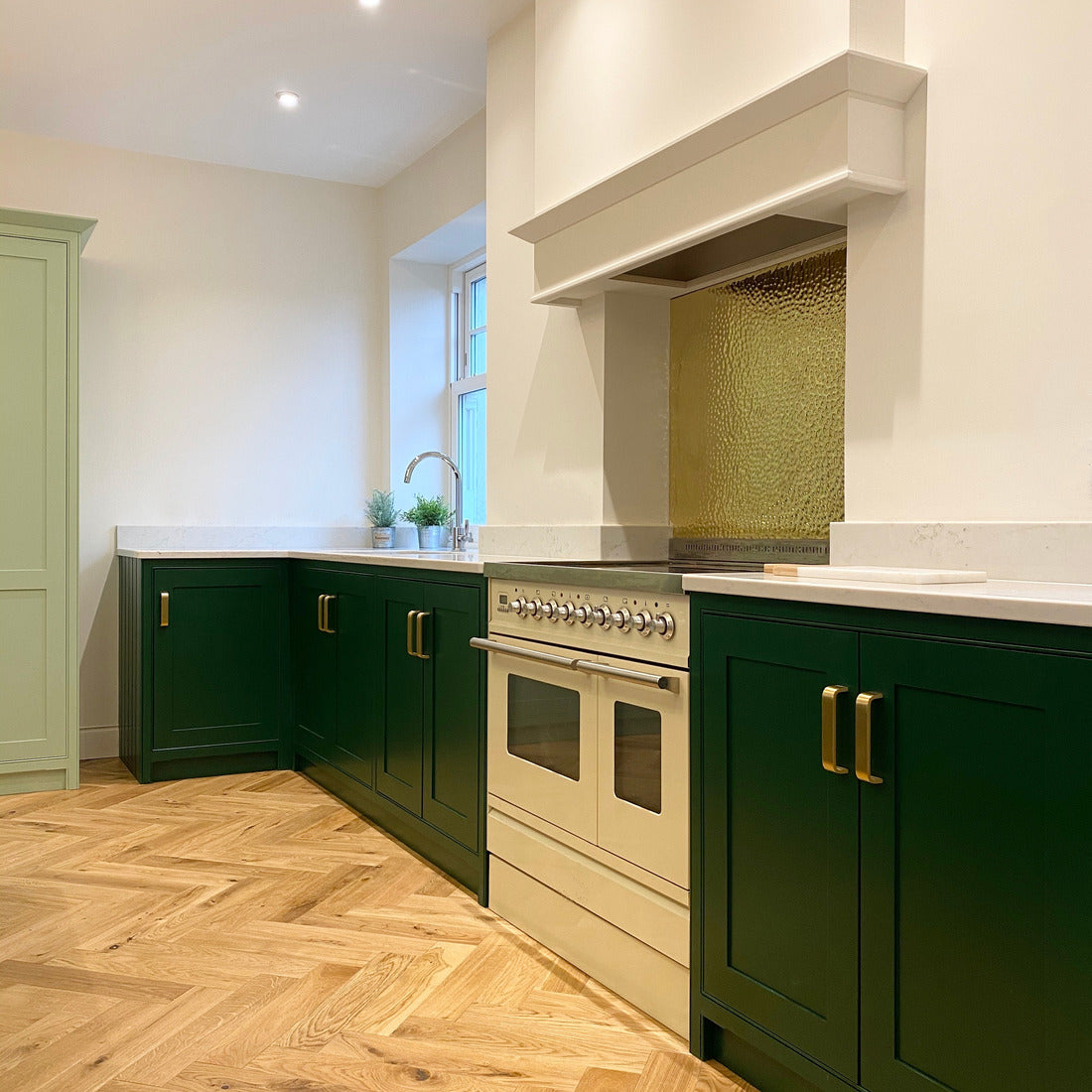 Brass Wide Curved Cabinet Handles in Gold - 128mm