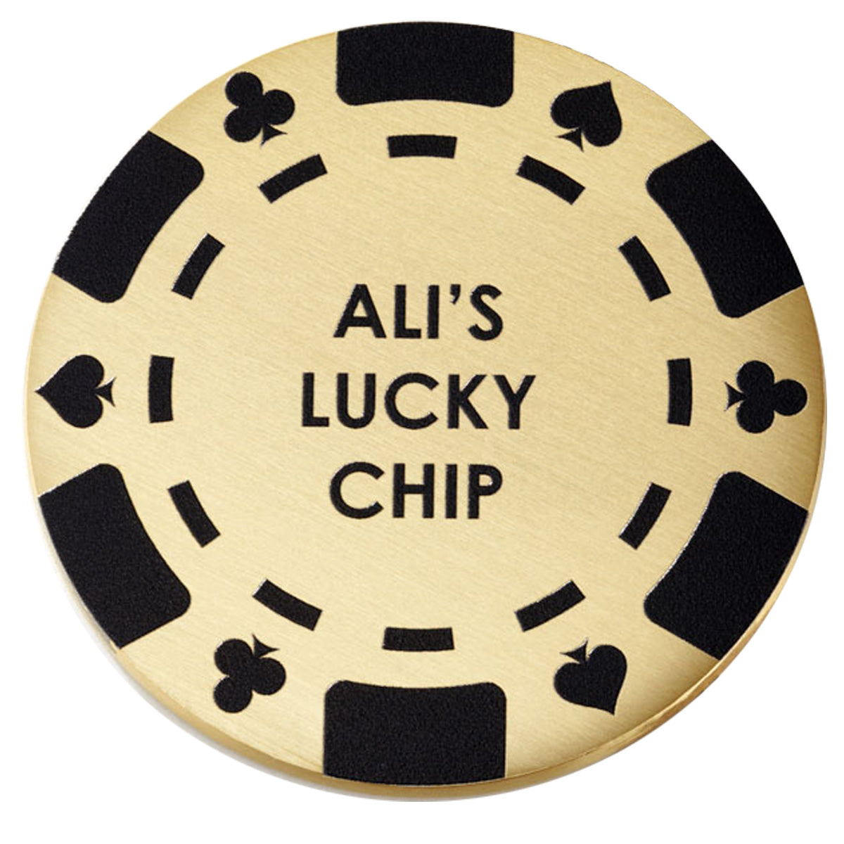 Personalised Brass Poker Chip in Gold