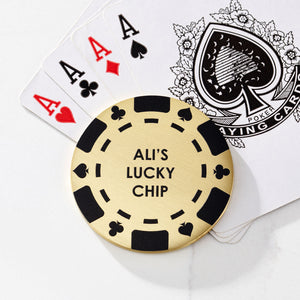 Personalised Brass Poker Chip in Gold