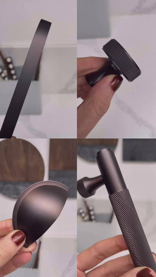 Brass Curved Cabinet Handles in Bronze