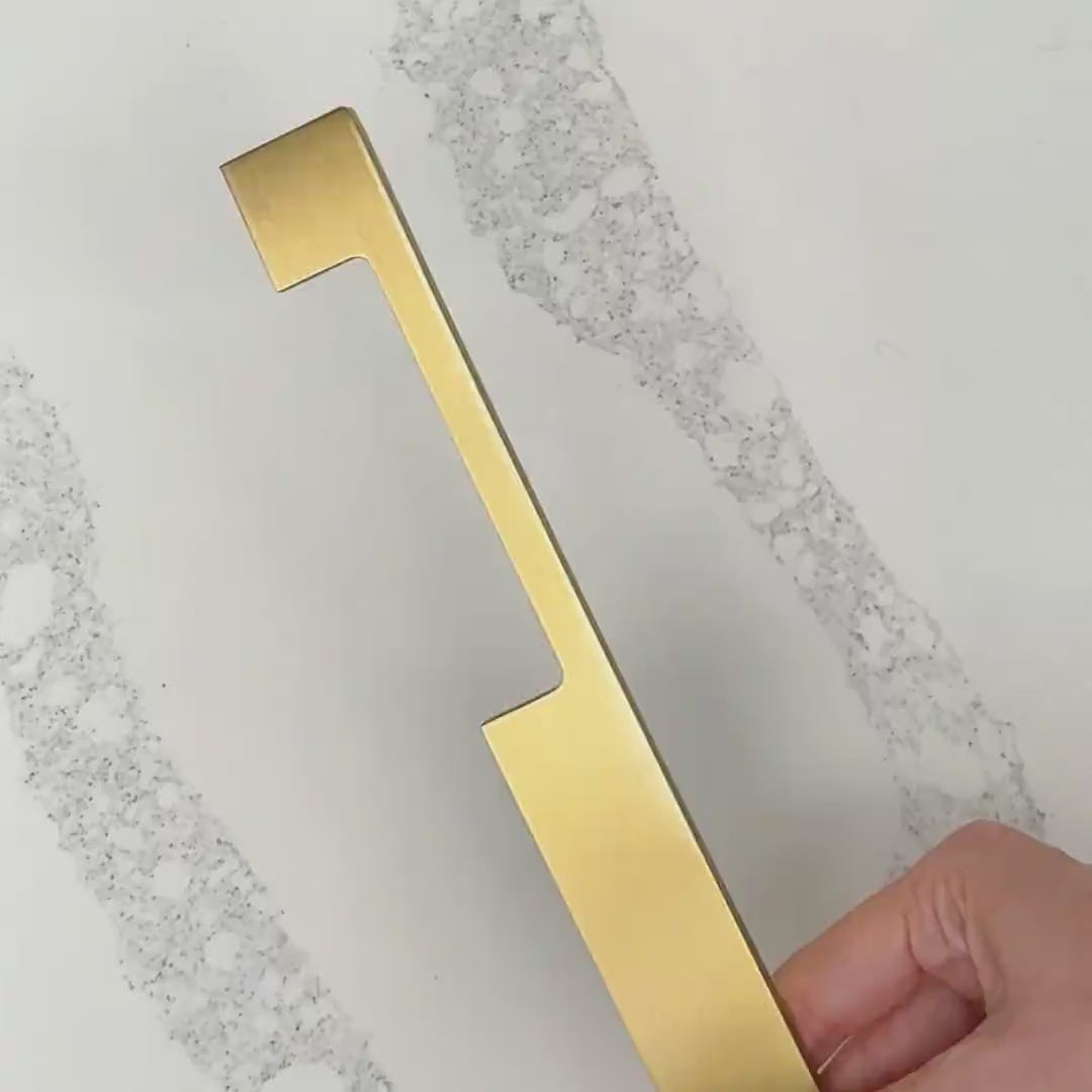 Brass Slimline Cabinet Handles in Gold