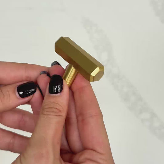 Solid Brass Hexagonal T Bar Handles in Gold