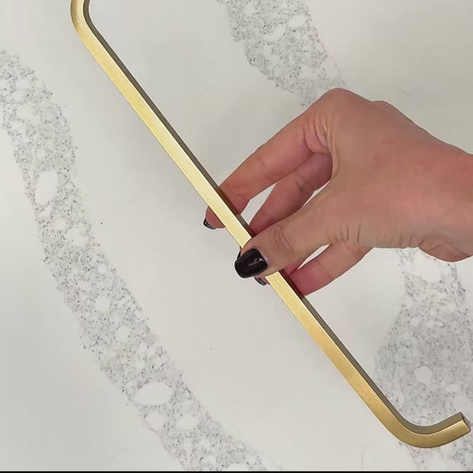 Brass Curved Cabinet Handles in Gold