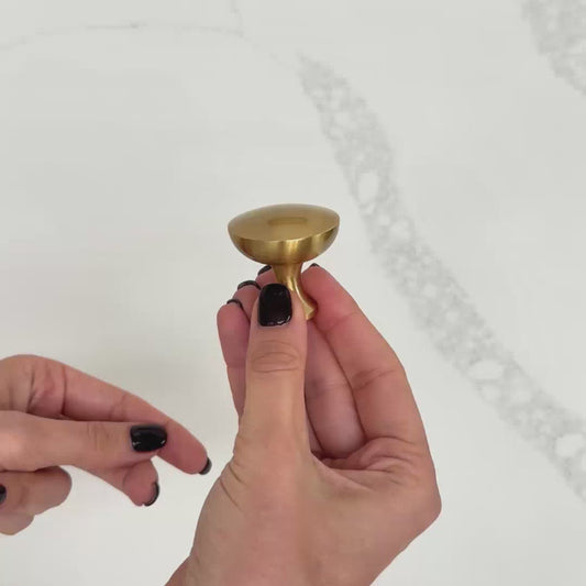 Brass Dome Door Knobs in Gold