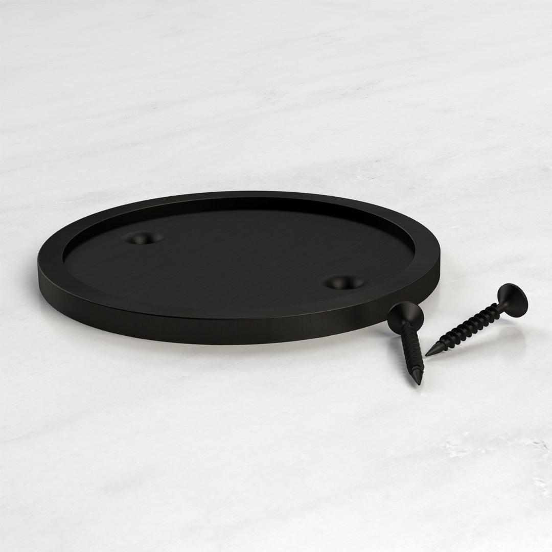 Brass & Leather Symbol Door Plaque in Black