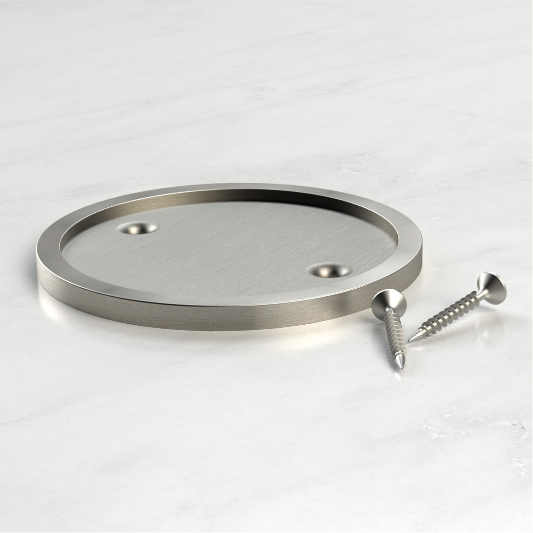 Brass & Leather Number Door Plaque in Silver