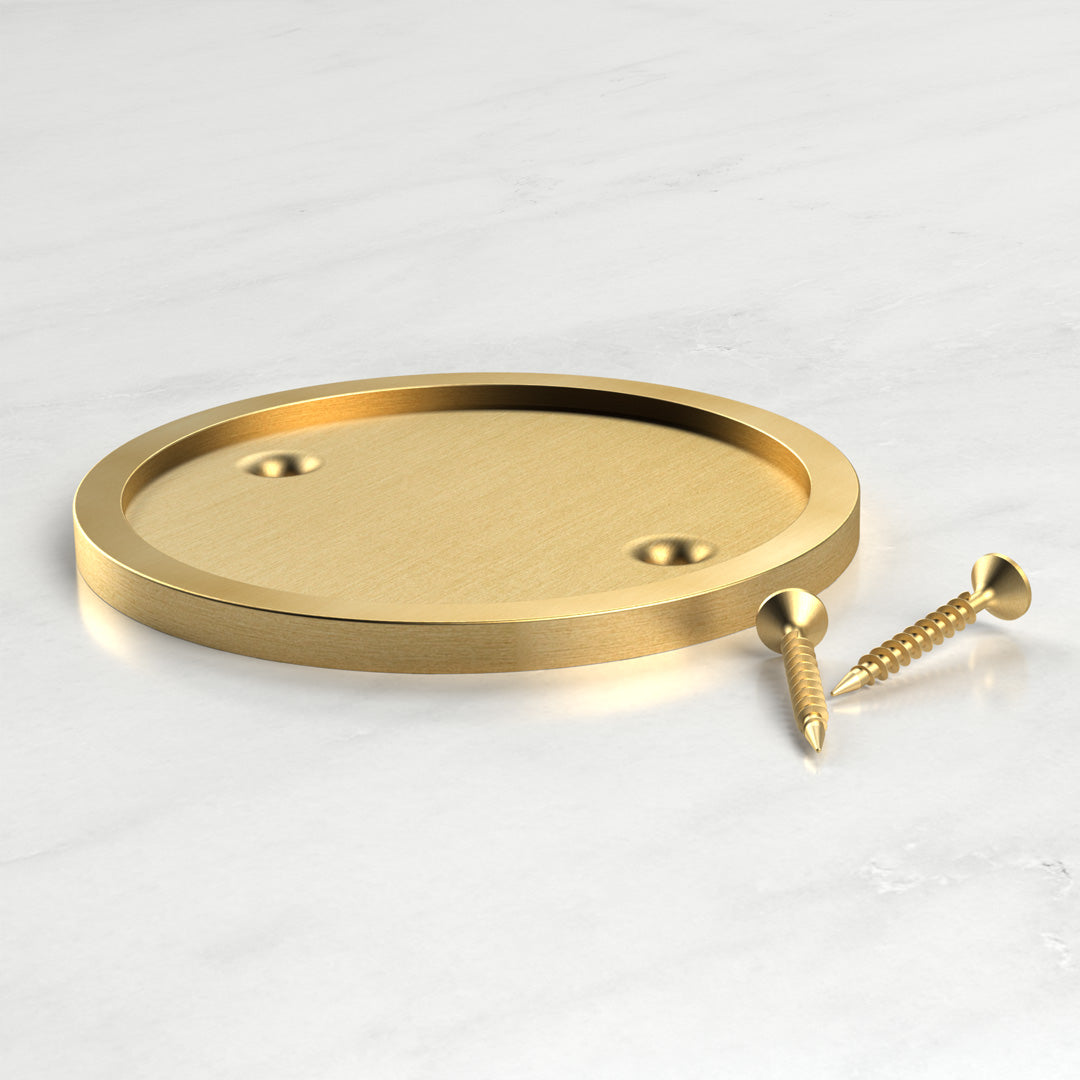 Brass & Leather Number Door Plaque in Gold