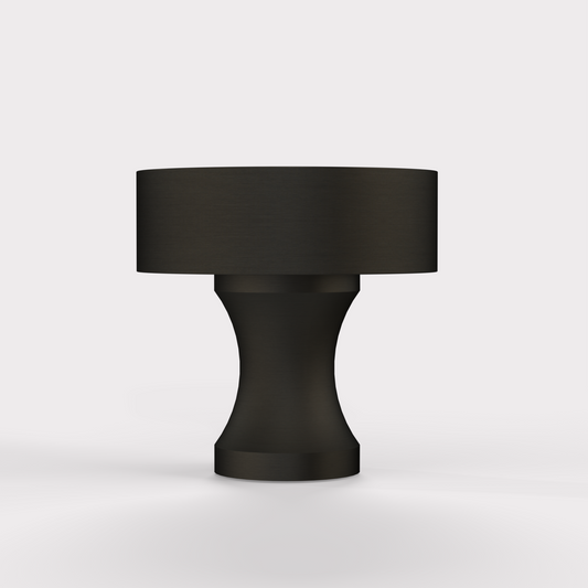 Brass & Grey Terrazzo Round Door Knobs in Black