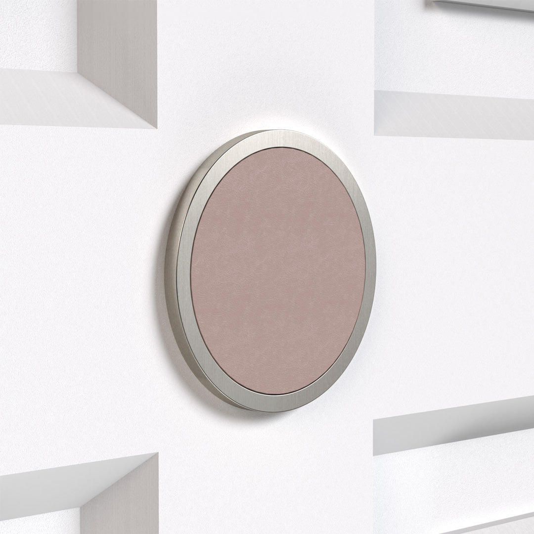 Brass & Leather Number Door Plaque in Silver