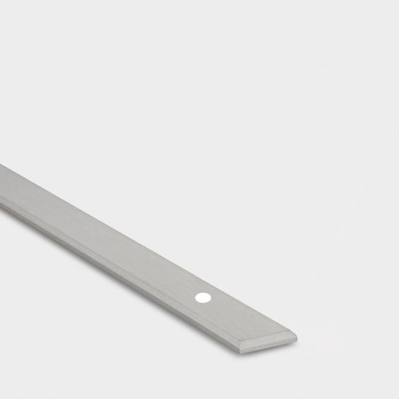 Brass Bar Handle With Backplate - Silver - Hole Centre 320mm – rear view