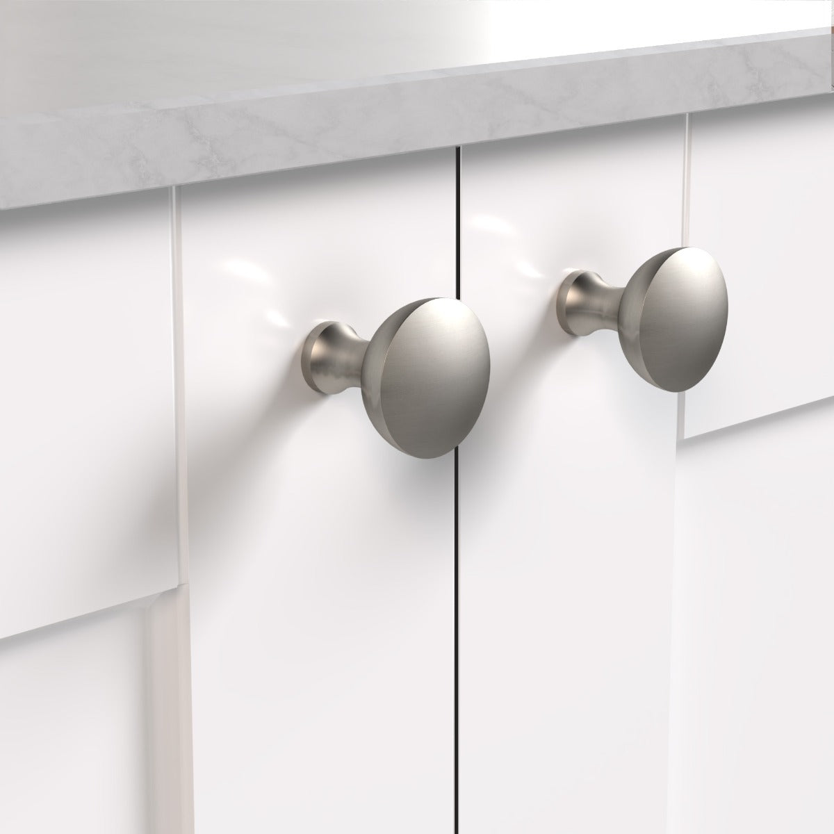 Brass Dome Door Knobs in Silver