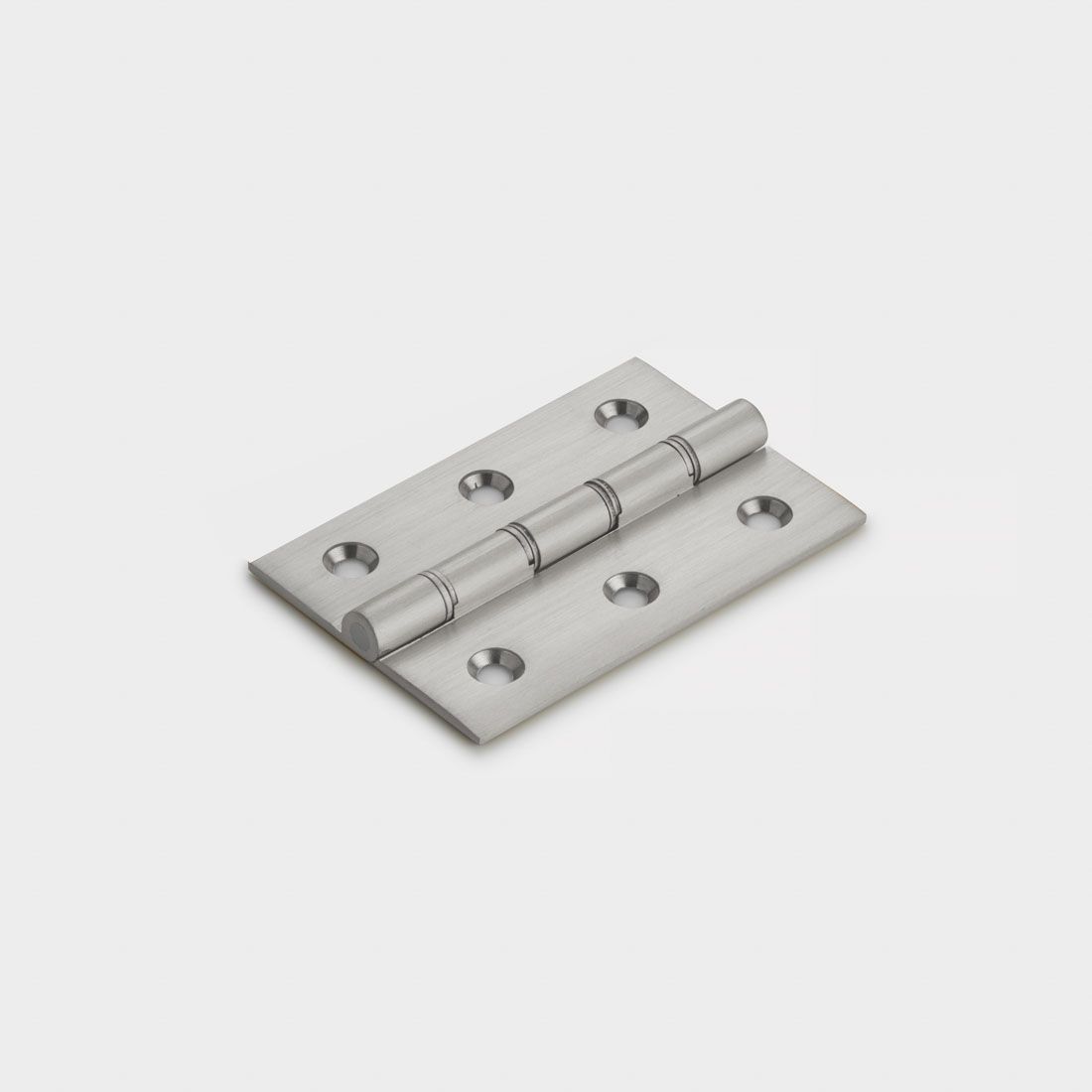 Brass Butt Hinge in Silver - Double Bronze Washered - 76mm x 51mm