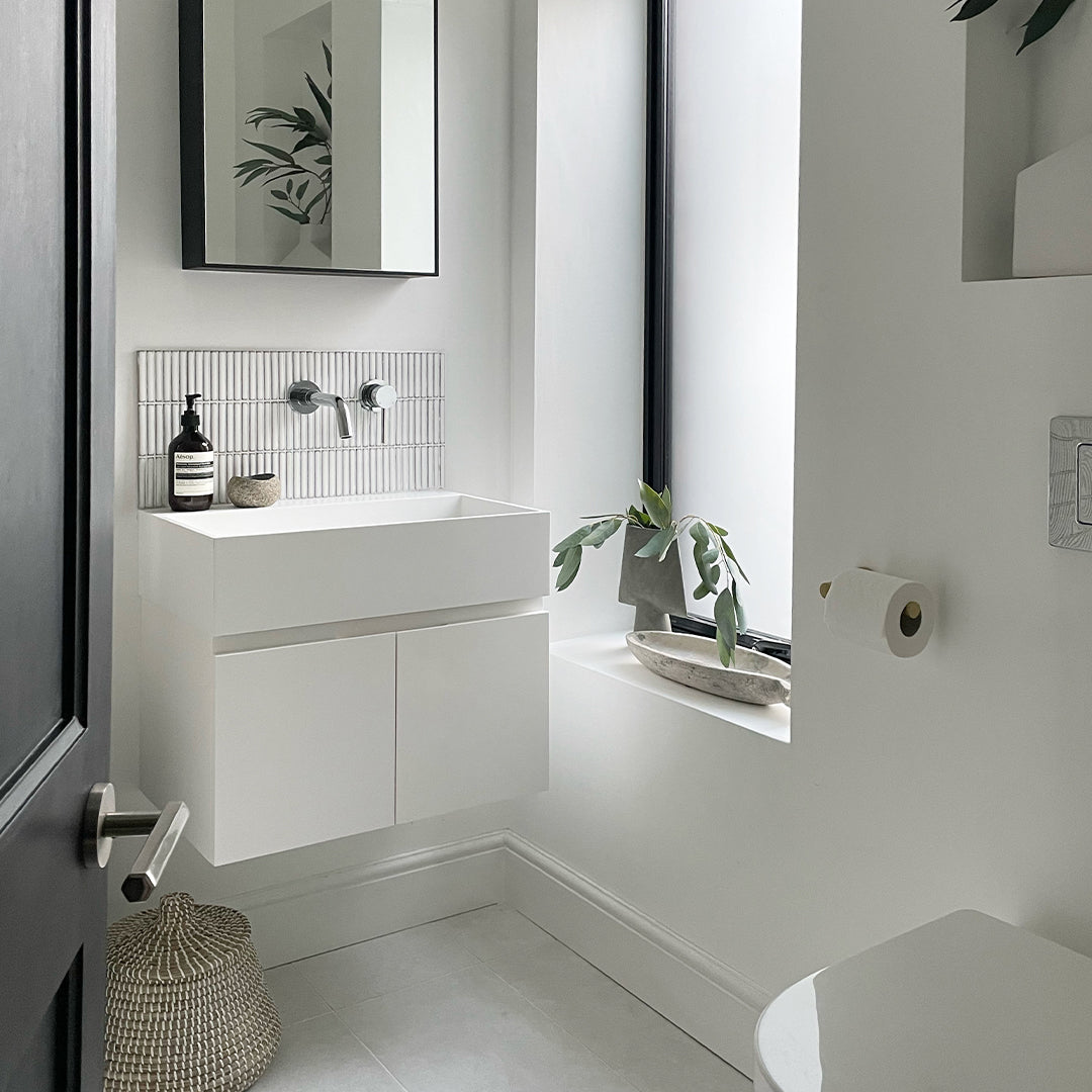 Brass Hexagonal Lever Door Handle in Silver