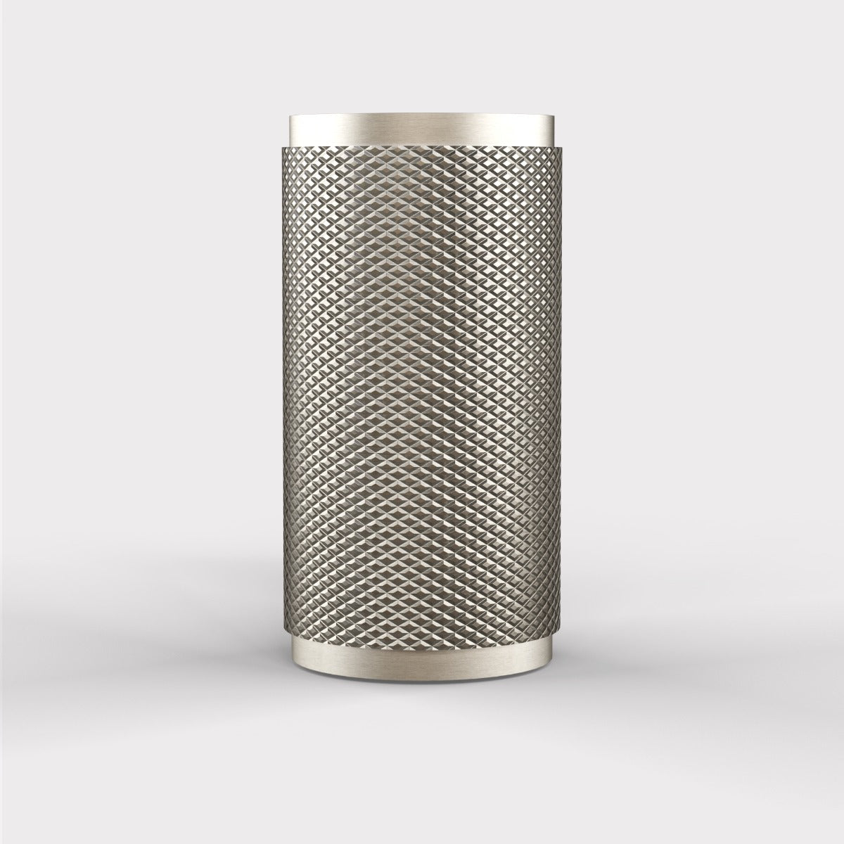 Brass Knurled Cylinder Pulls in Silver