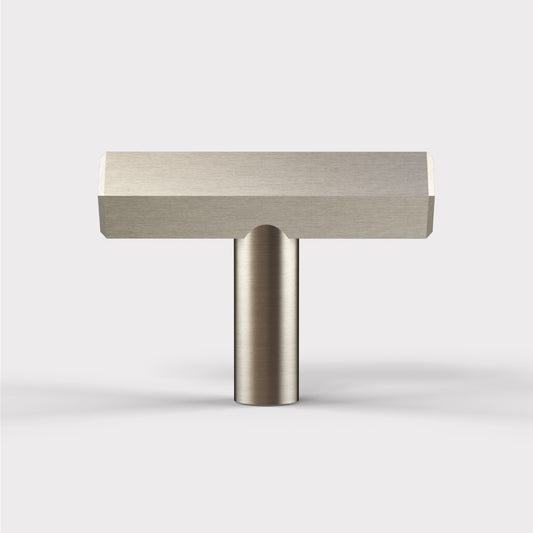 Solid Brass Hexagonal T Bar Handles in Silver