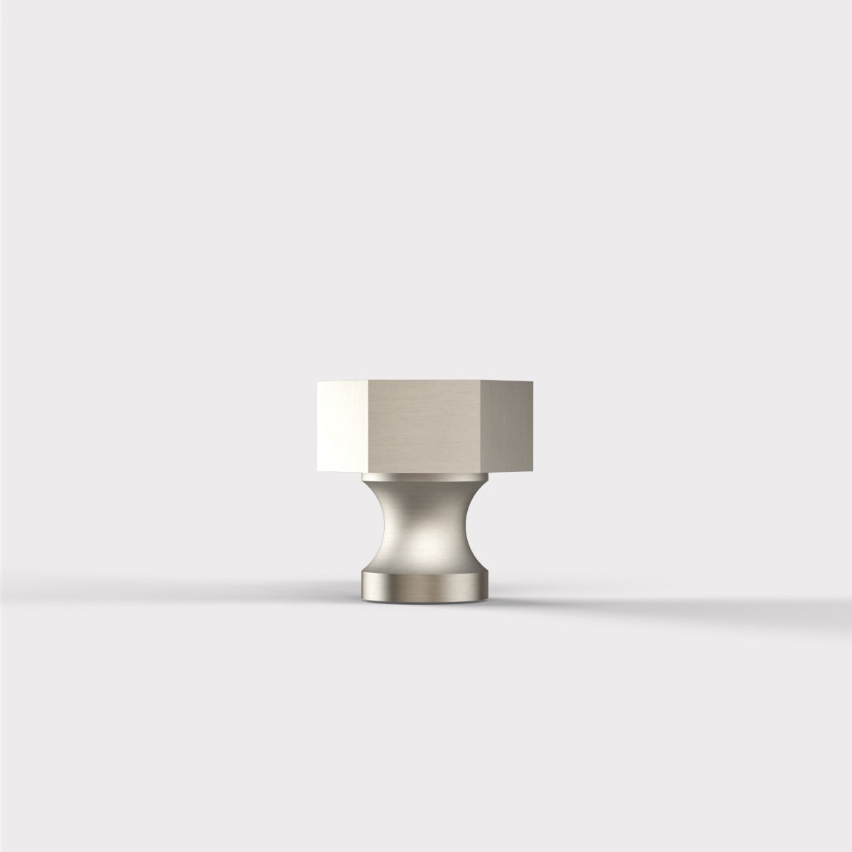 Small Solid Brass Hexagonal Door Knobs in Silver