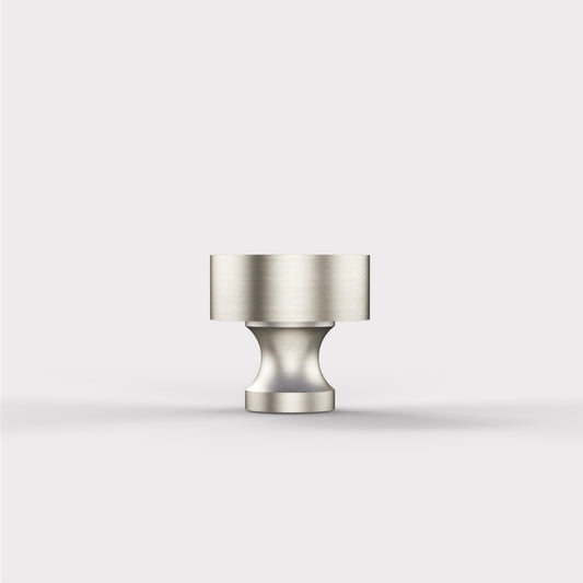 Small Round Brass Door Knobs in Silver