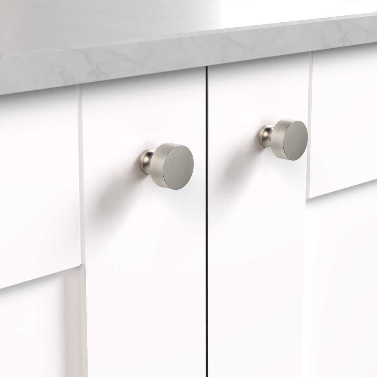 Round Door Knobs in Silver - Small