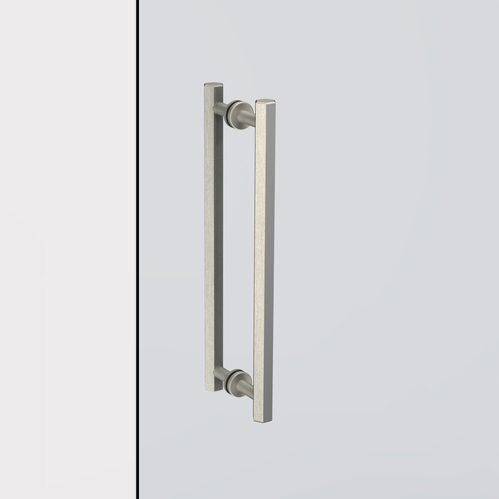 Solid Brass Silver Hexagonal Double Sided Pull Handles