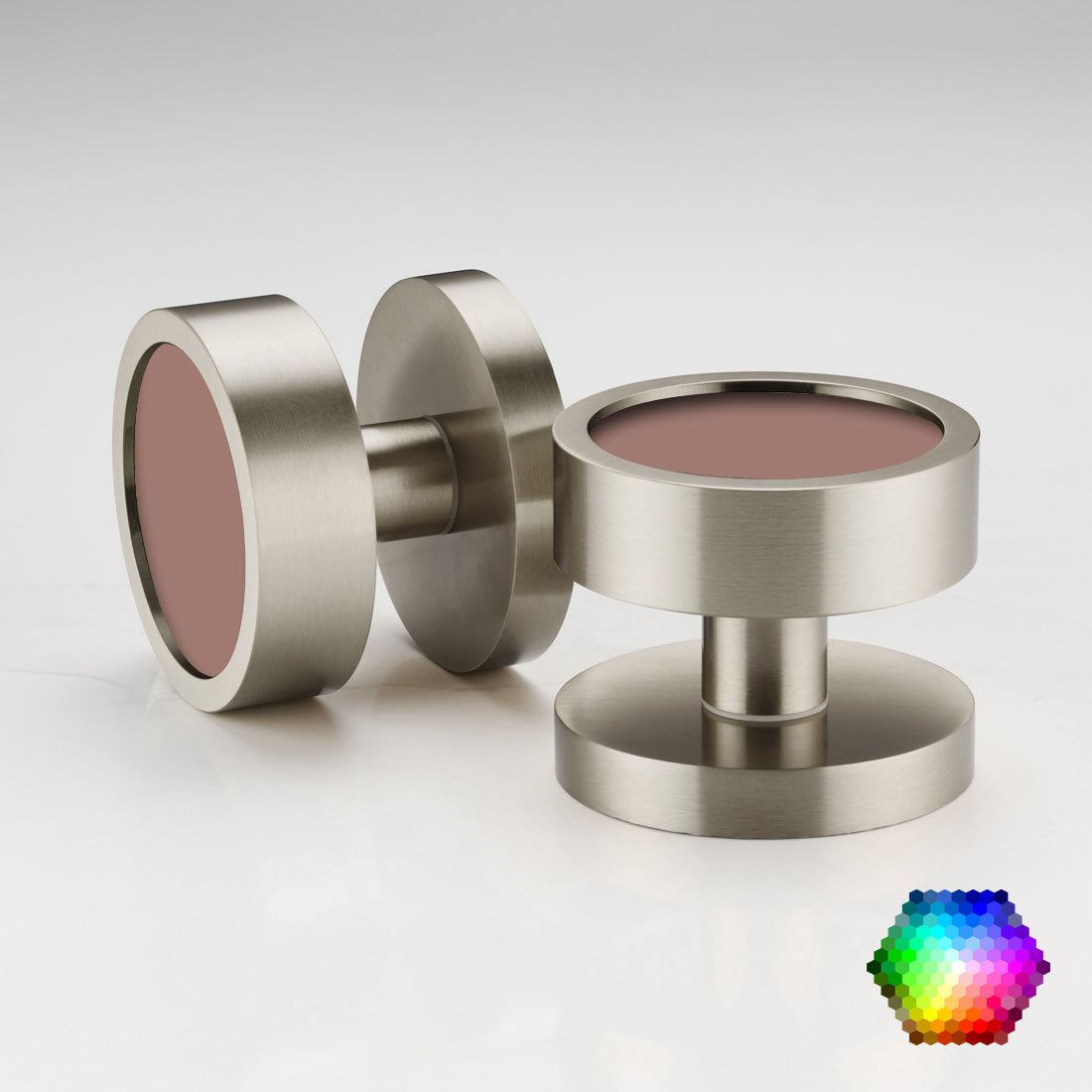 Custom Colour Brass Mortice Door Knobs in Silver