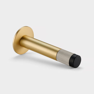 Brass Linear Wall Mounted Door Stop in Gold and Silver