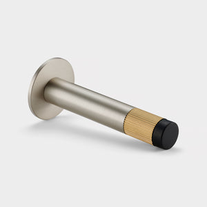 Brass Linear Wall Mounted Door Stop in Silver and Gold