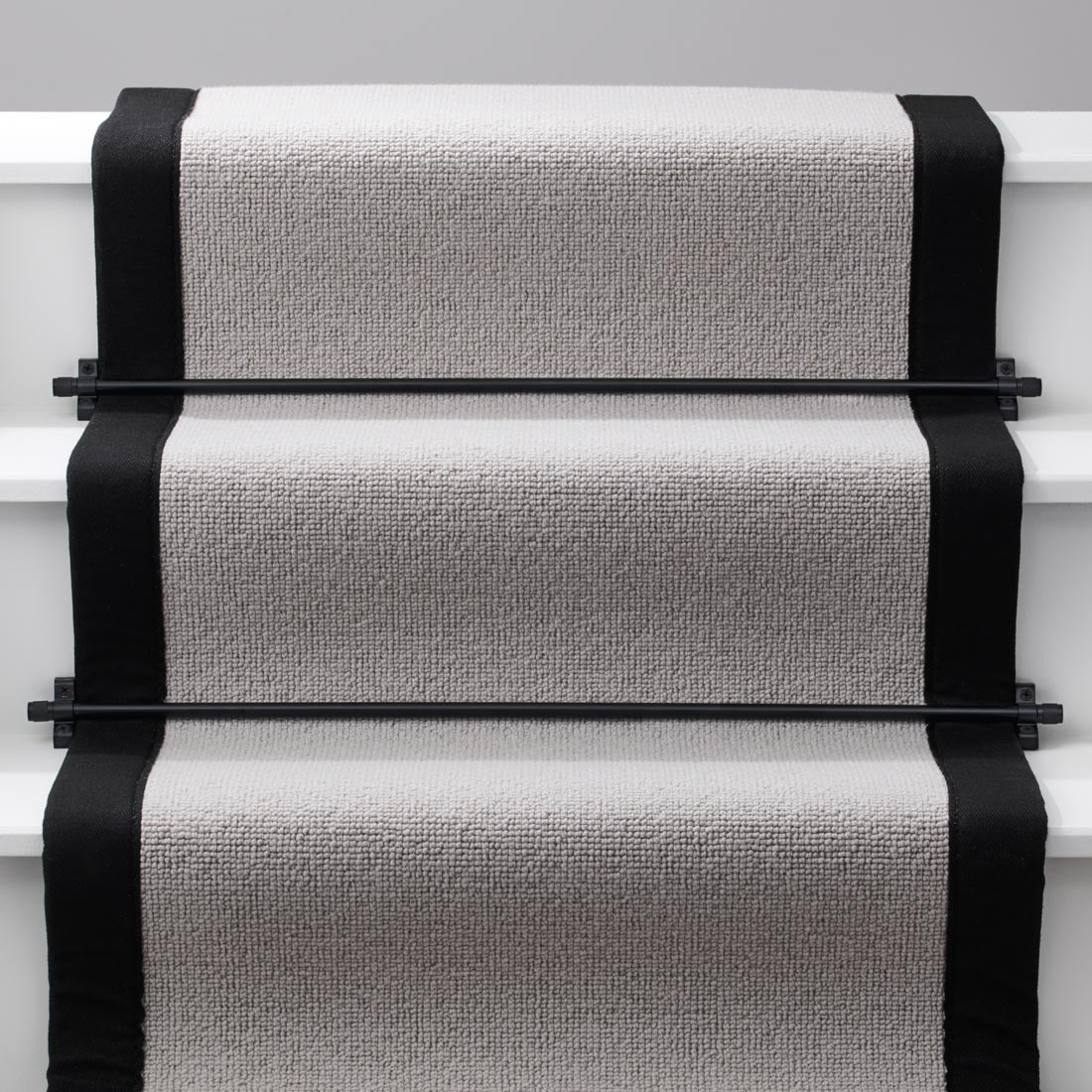 Made to Measure Brass Stair Carpet Runner Rods in Black