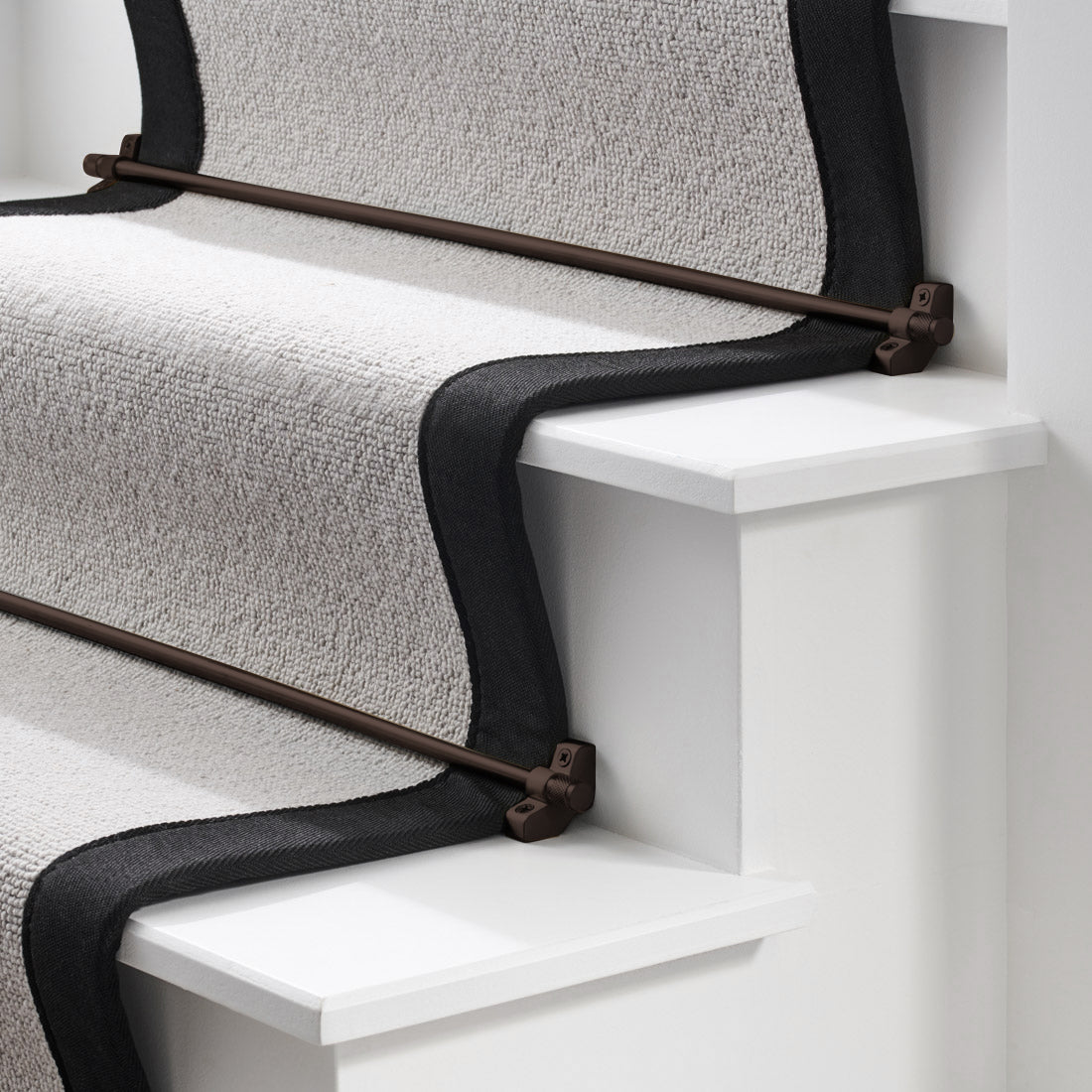 Brass Stair Carpet Runner Rods in Bronze - 900mm