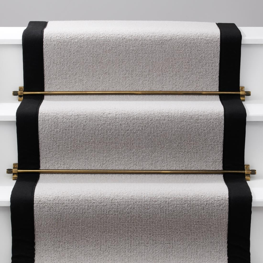 Made to Measure Brass Stair Carpet Runner Rods in Antique Gold