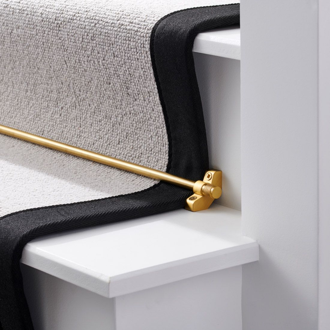 Brass Stair Carpet Runner Rods in Gold