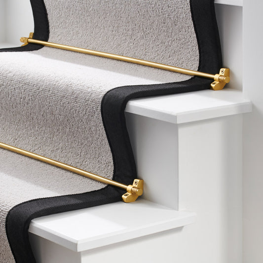 Made to Measure Brass Stair Carpet Runner Rods in Gold