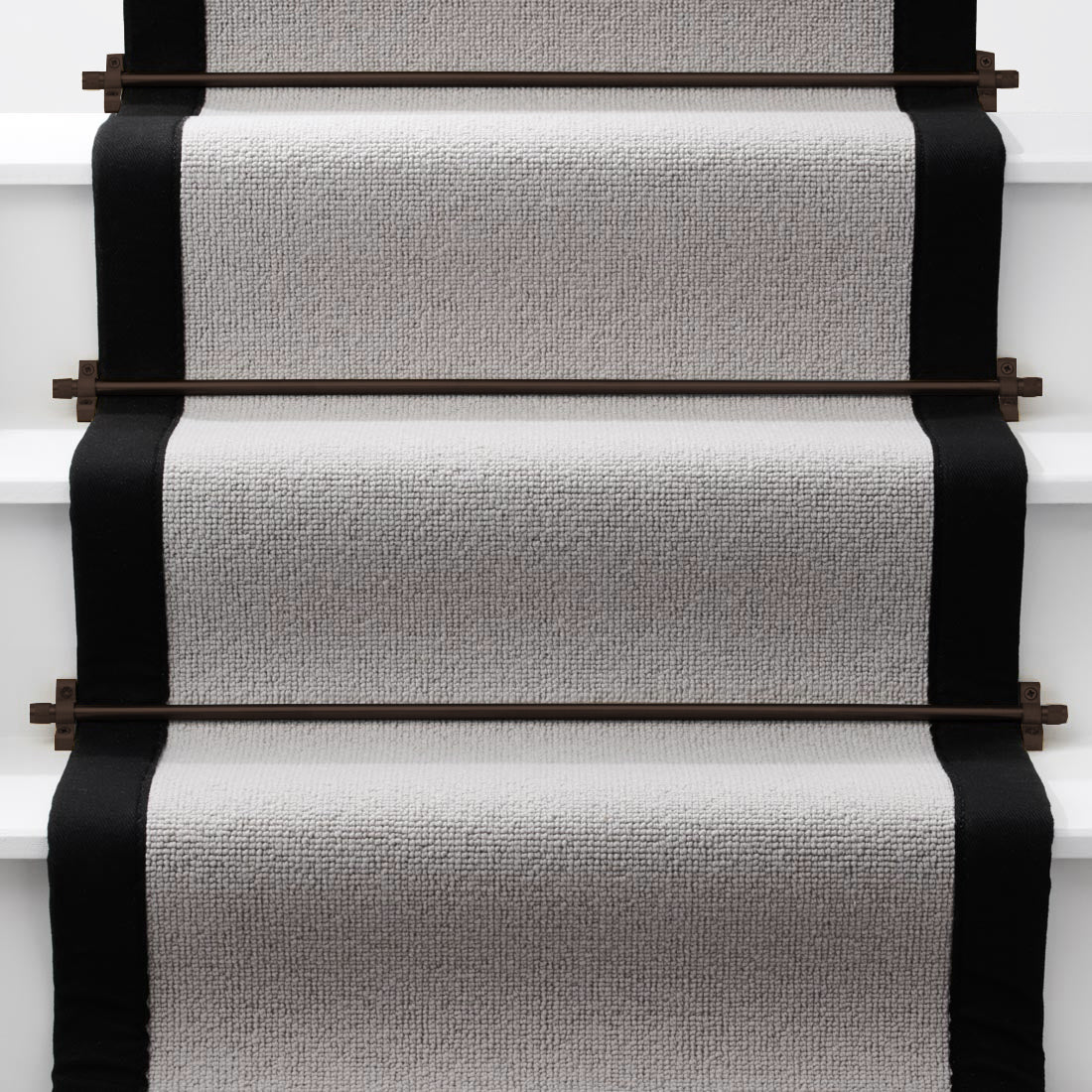 Made to Measure Brass Stair Carpet Runner Rods in Bronze