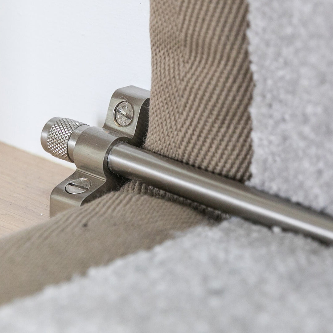 Brass Stair Carpet Runner Rods in Silver