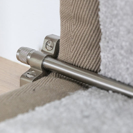 Brass Stair Carpet Runner Rods in Silver