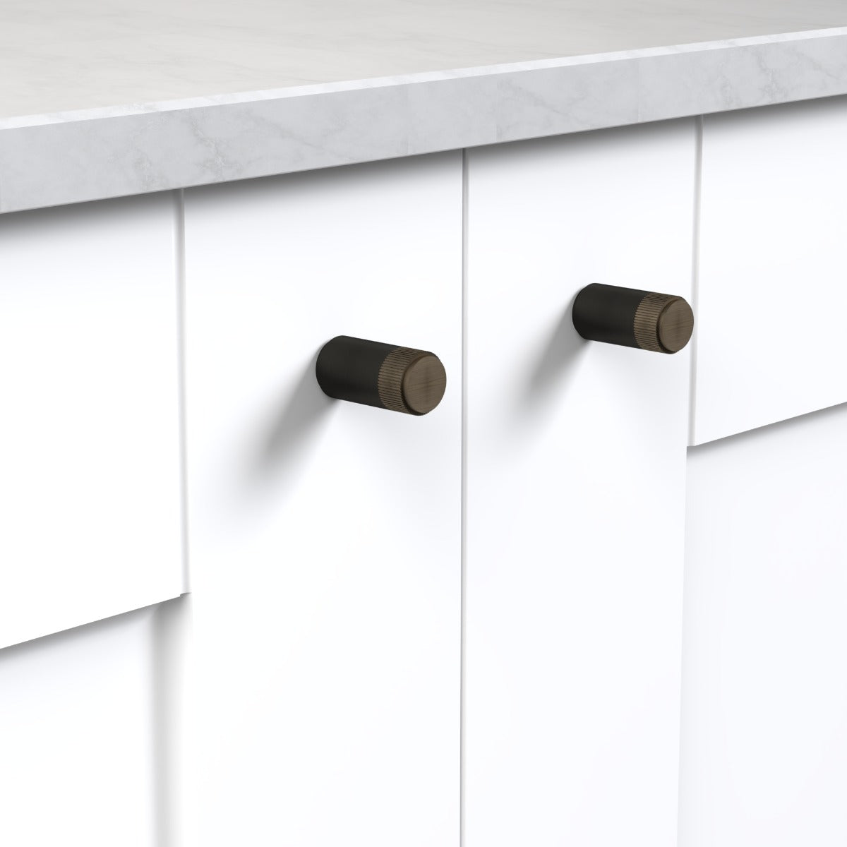 Brass Linear Cylinder Pulls in Black and Antique Gold