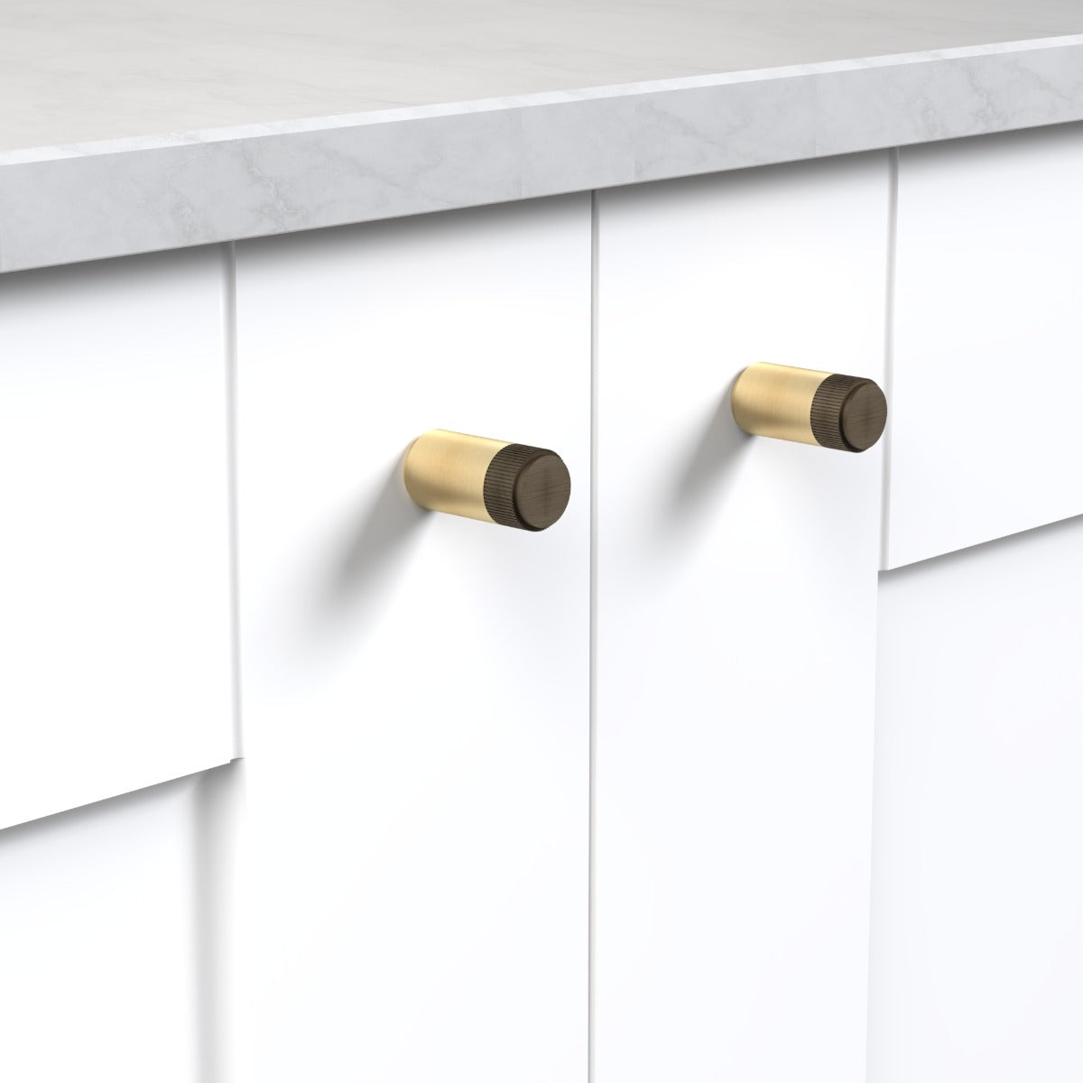 Brass Linear Cylinder Pulls in Gold and Antique Gold