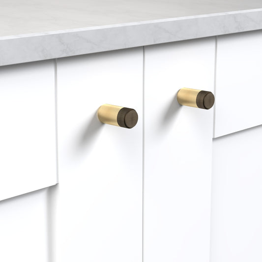 Brass Linear Cylinder Pulls in Gold and Antique Gold