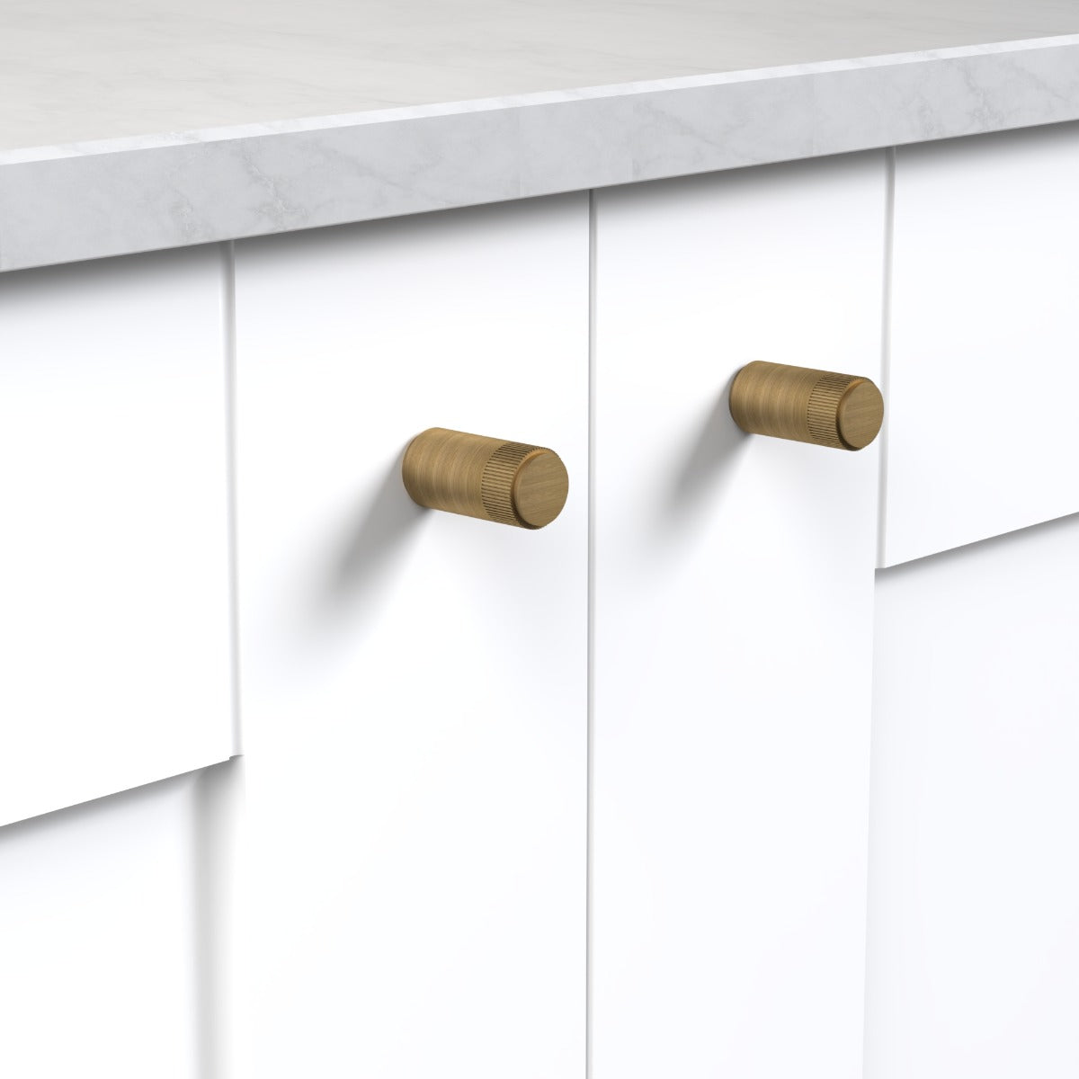 Brass Linear Cylinder Pulls in Antique