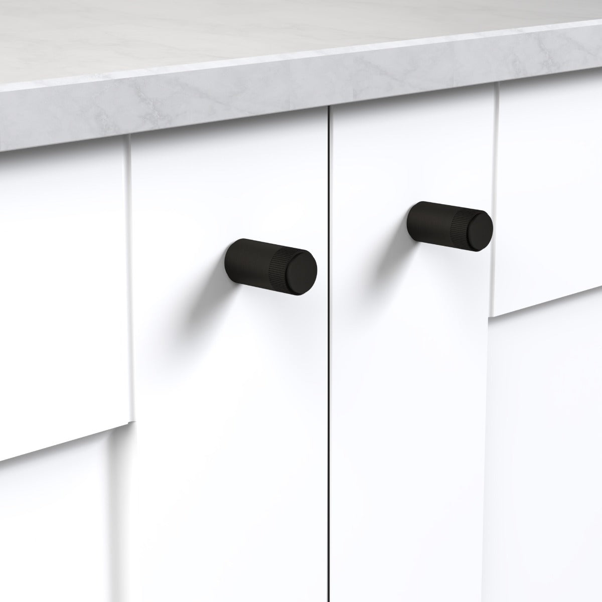 Brass Linear Cylinder Pulls in Black