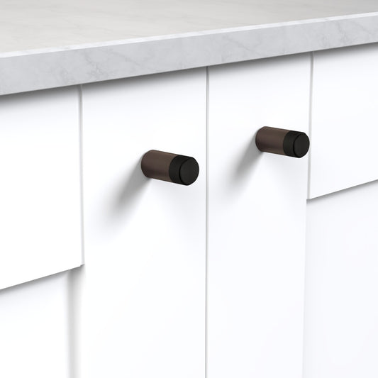 Brass Linear Cylinder Pulls in Bronze and Black