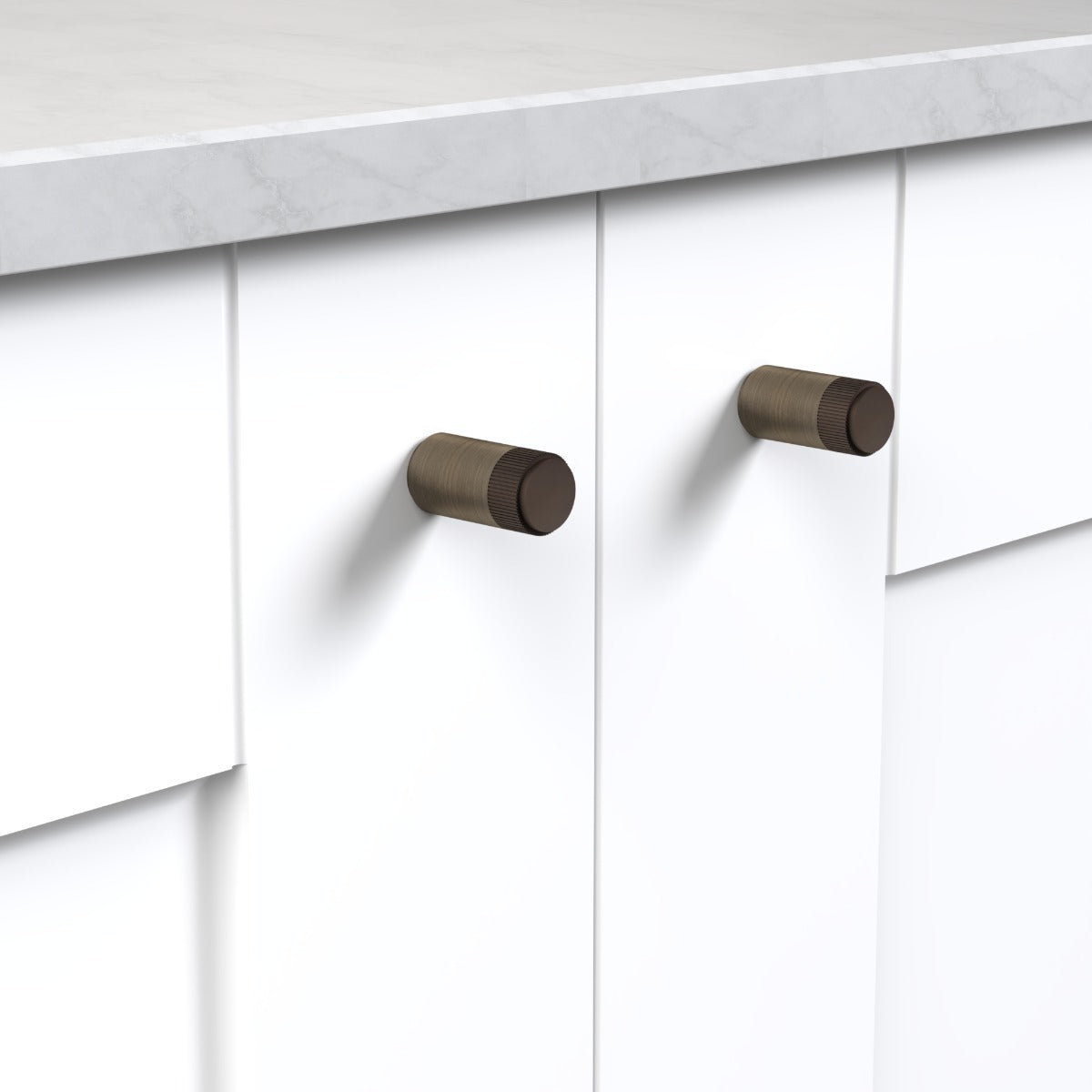 Brass Linear Cylinder Pulls in Antique and Bronze