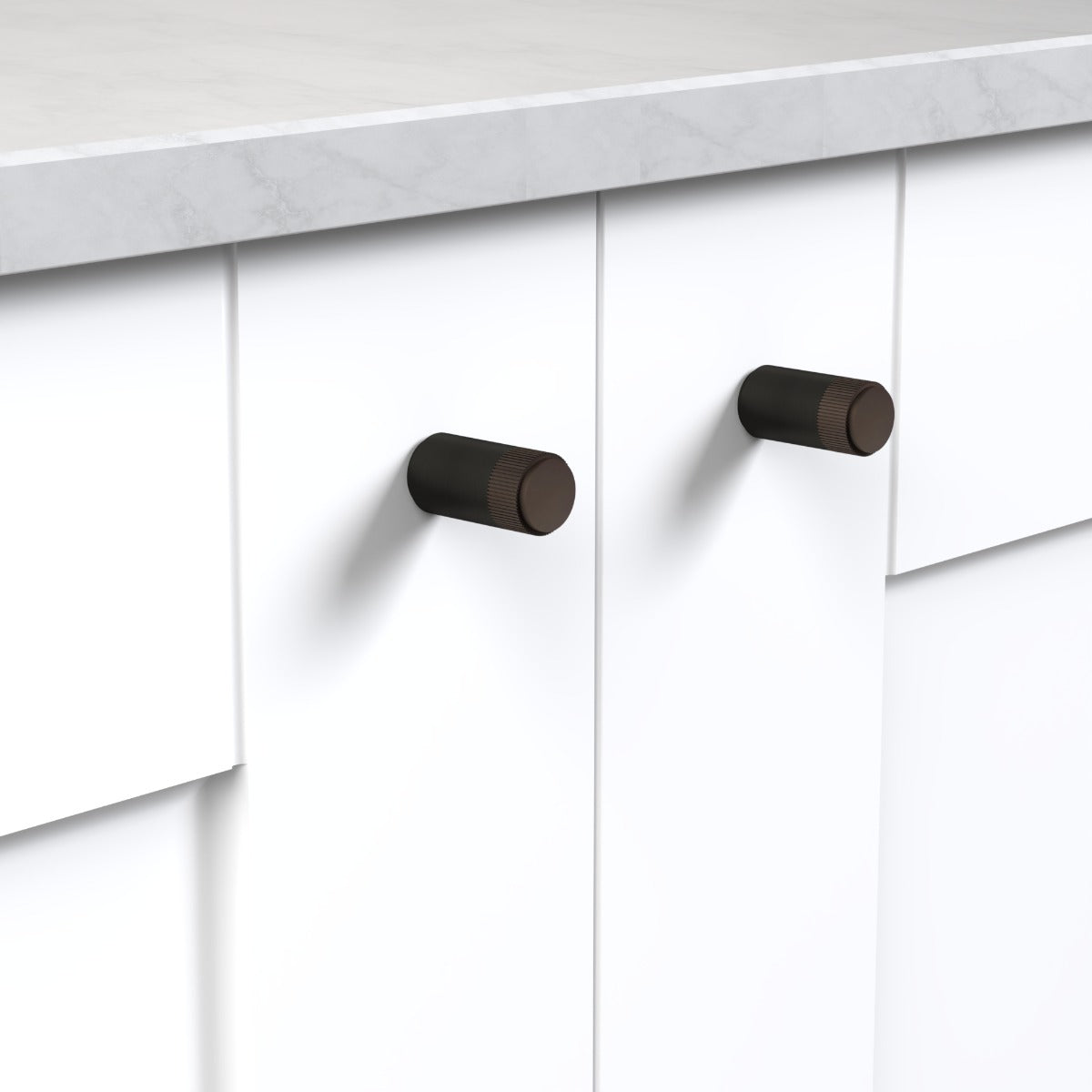 Brass Linear Cylinder Pulls in Black and Bronze