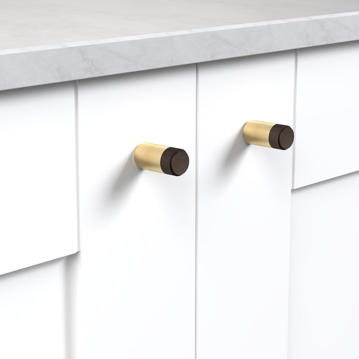 Brass Linear Cylinder Pulls in Gold and Bronze