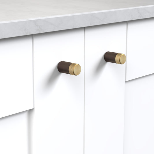 Bronze Brass Linear Cylinder Pulls With Tip in Gold