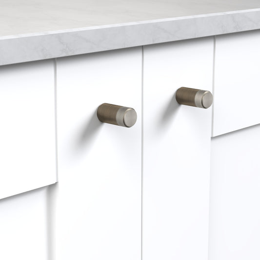 Brass Linear Cylinder Pulls in Antique and Silver