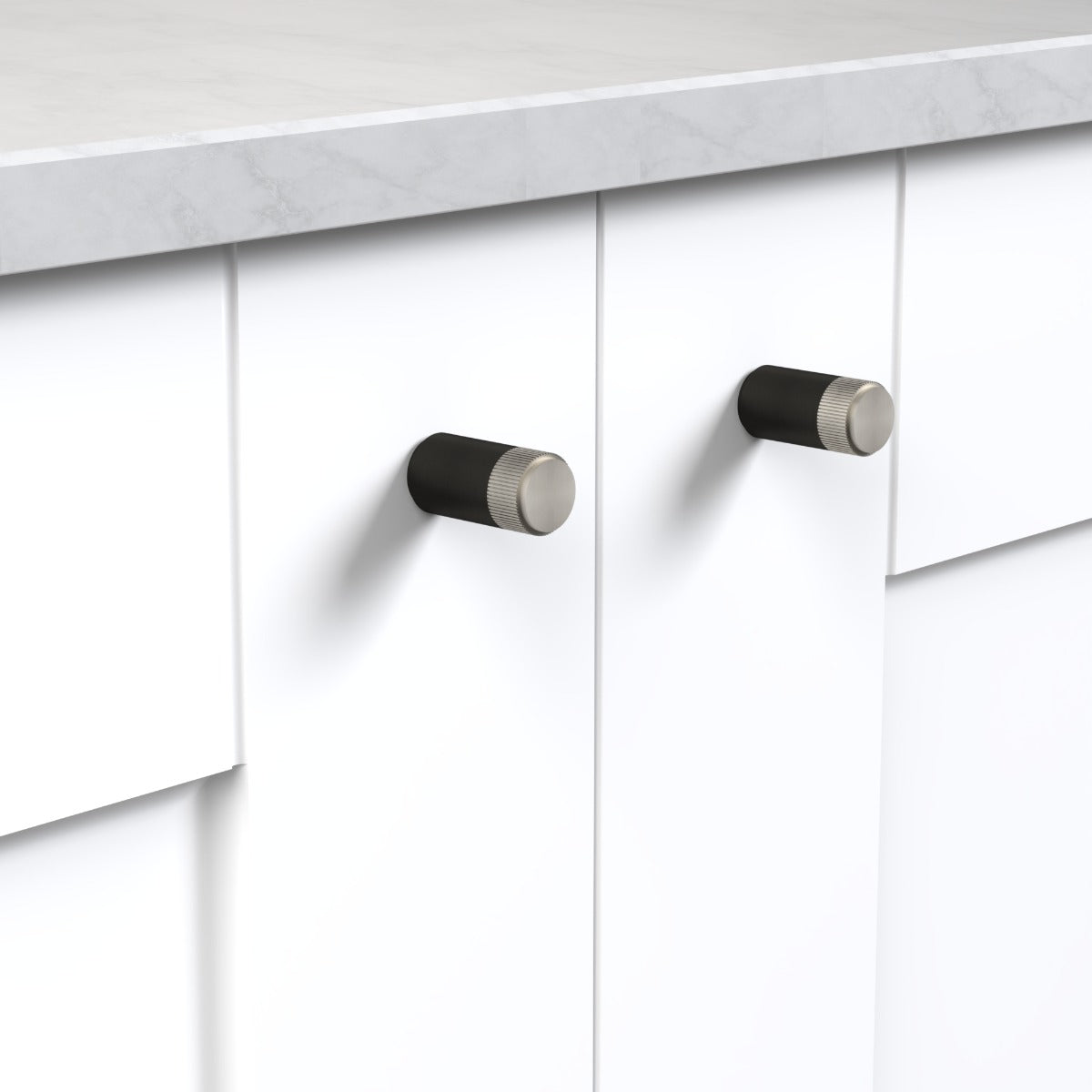 Brass Linear Cylinder Pulls in Black and Silver