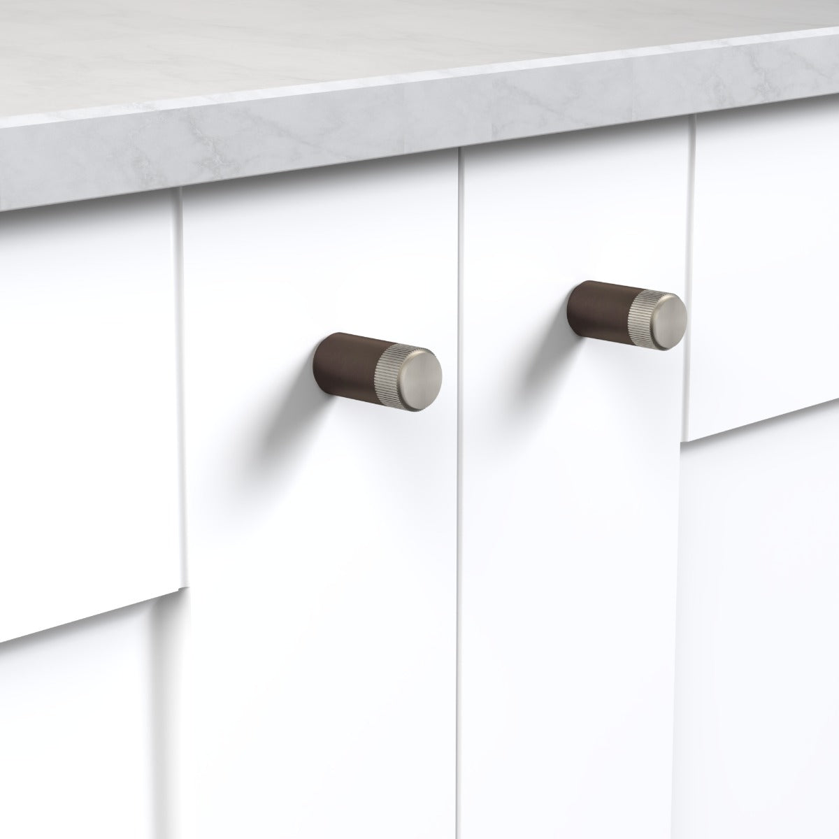 Brass Linear Cylinder Pulls in Bronze and Silver