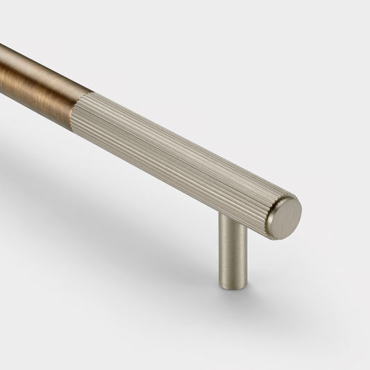Brass Linear Cabinet Handle in Antique and Silver